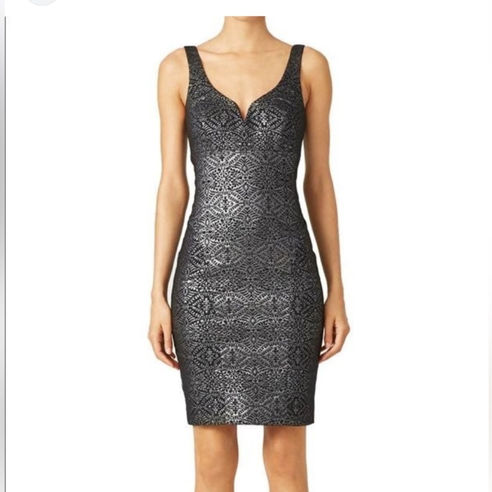 Nicole Miller Aviva Black,metallic dress. Size 10.
